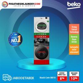 Stacked Coin Washer Beko 10 Kg & Dryer Konversi 8 Kg