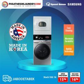 Stacked Washer Samsung 16 Kg & Dryer Speedqueen 15 Kg (Stacked SSG16)