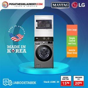 Stack Washer LG 20 Kg - Dryer Maytag 15 kg