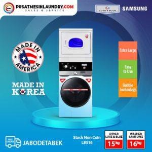 Stacked Non-Coin Luxe & Blue + Samsung 16 Kg