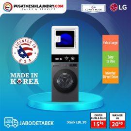 Stacked Washer LG 20 Kg, Dryer Luxe & Blue LB 15 kg
