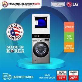 Stacked Washer LG 20 Kg, Dryer Luxe & Blue LB 15 kg