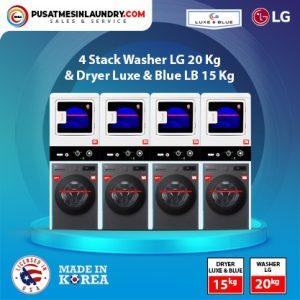 Paket 4 Stack Washer LG 20 Kg - Dryer Luxe & Blue LB 15 Kg