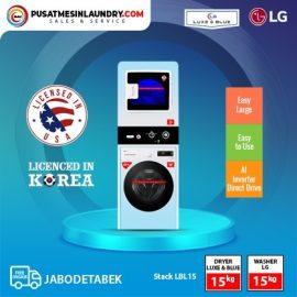 Stack Washer LG 15 Kg New Type & Dryer Luxe & Blue LB 15 Kg