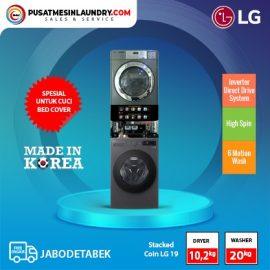 Stack Coin Washer LG 20 Kg & Dryer LG Giant Max