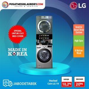 Stack Coin Washer LG 20 Kg & Dryer LG Giant Max