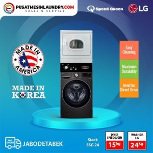 Stack Washer LG 24 Kg - Dryer Speedqueen 15 Kg
